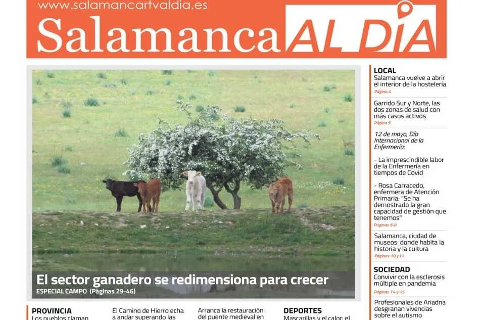 Portada del número de mayo del periódico gratuito SALAMANCA AL DÍA