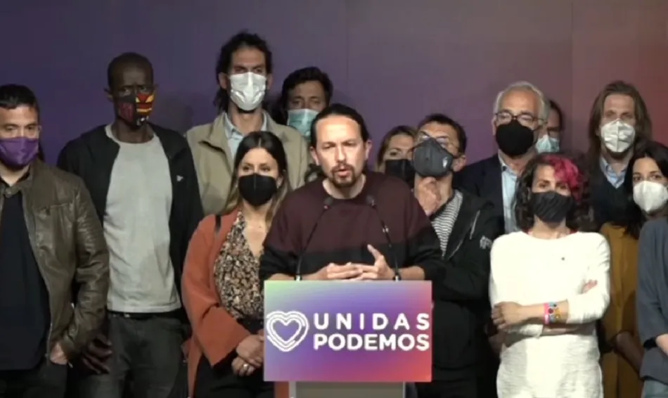 Pablo Iglesias anuncia que deja la política tras la derrota de los resultados en Madrid