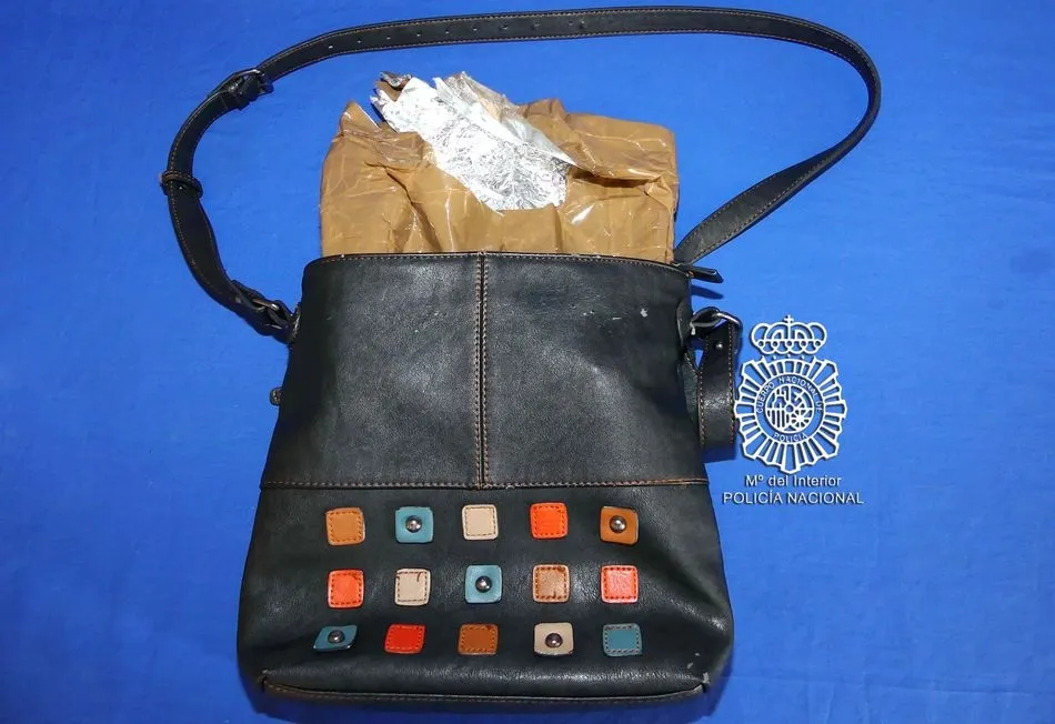 Bolso preparado por la detenida para el robo de perfumes sin que salten las alarmas
