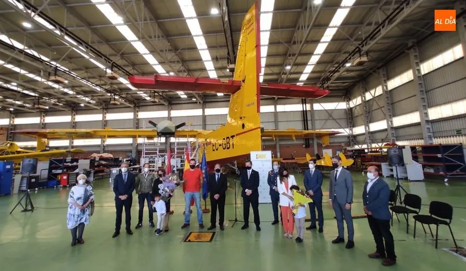 Homenaje a Maximiliano Plaza Bretón, piloto salmantino fallecido el verano pasado en acto de servicio. Foto J. Holguera