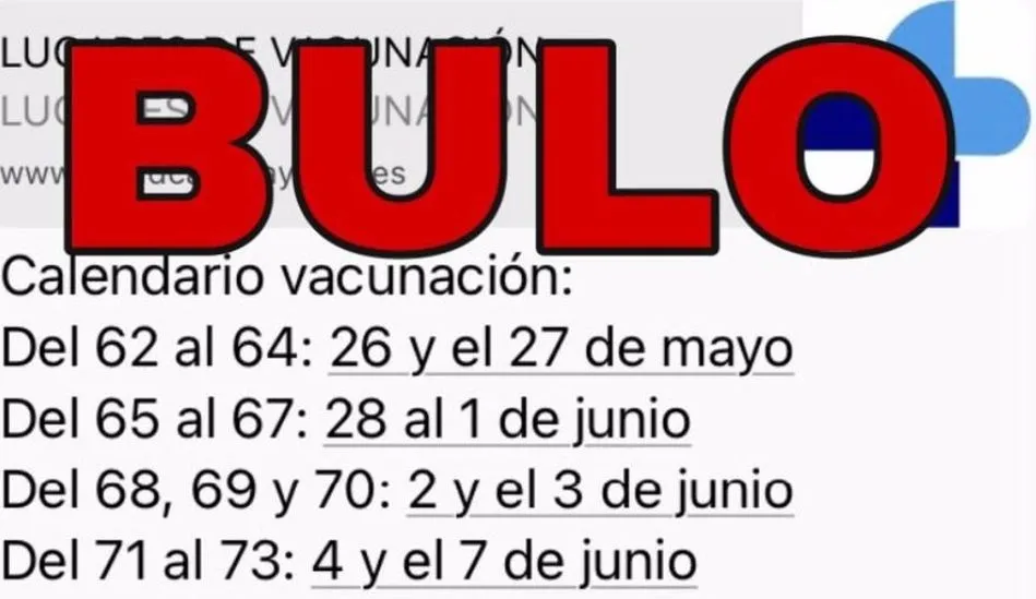 La Junta avisa de un listado falso de próximas vacunaciones que circula por WhatsApp