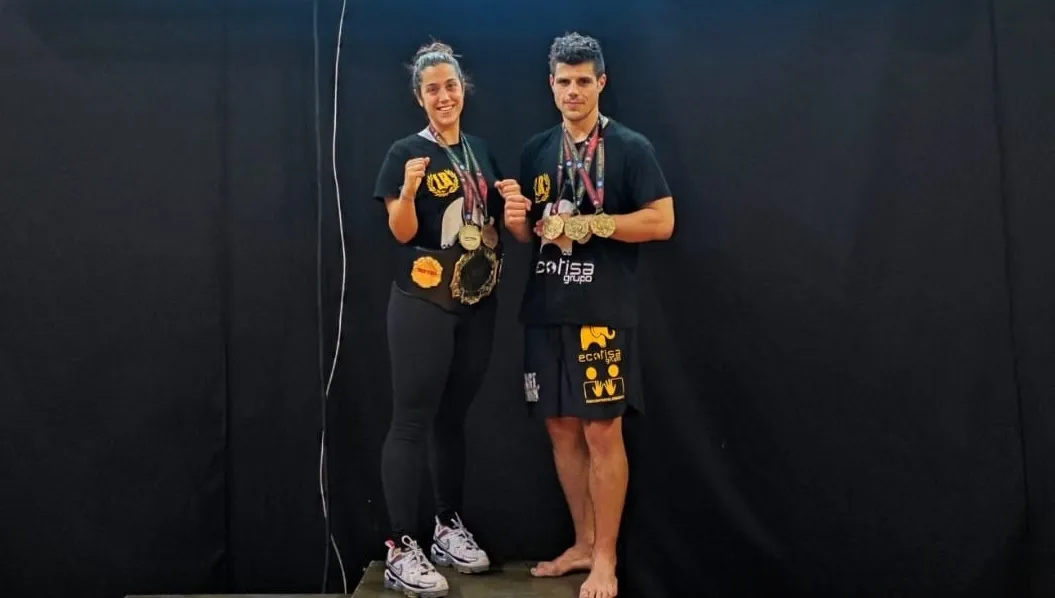 Alicia y Richard, en el podio