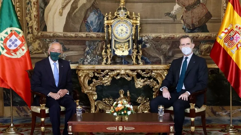Marcelo Rebelo de Sousa y Felipe VI durante la visita formal en marzo de 2021