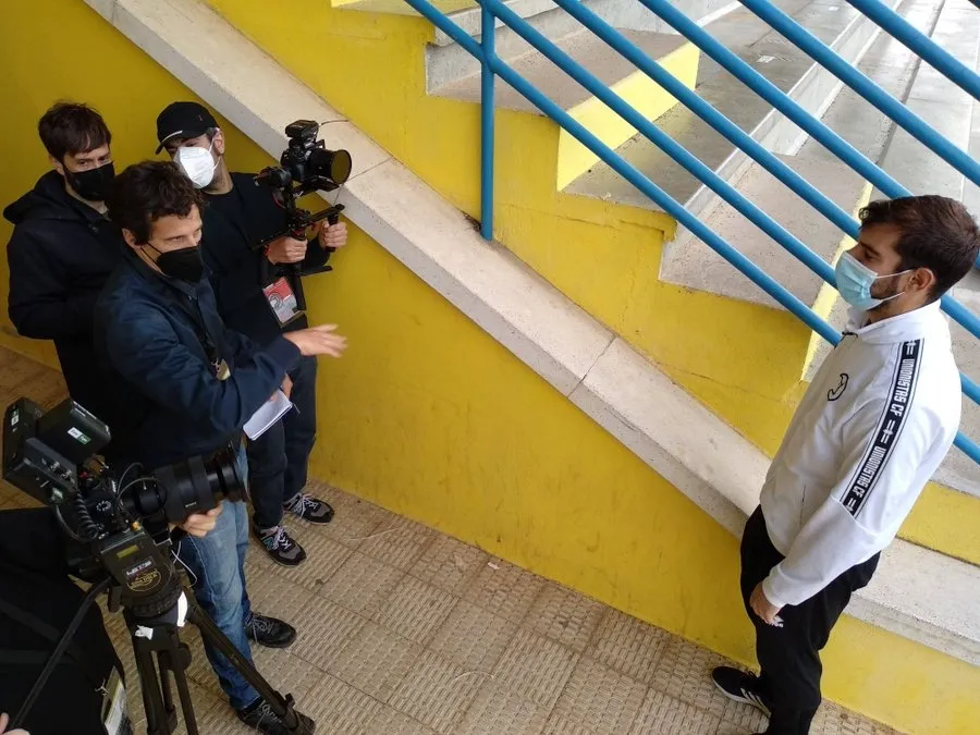 Carlos de la Nava, durante su entrevista / Unionistas CF