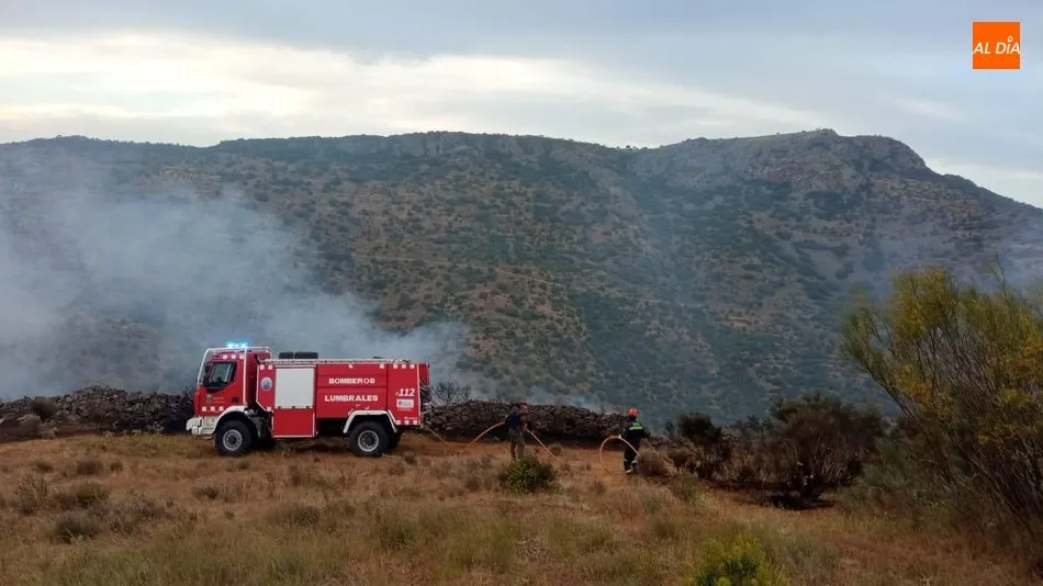 Los bomberos de Lumbrales sofocan varios incendios provocados por rayos  