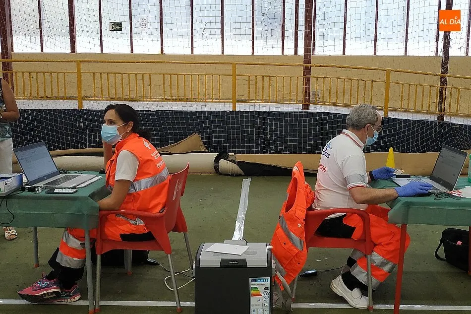 Sanitarios en la vacunación masiva de esta semana en Béjar