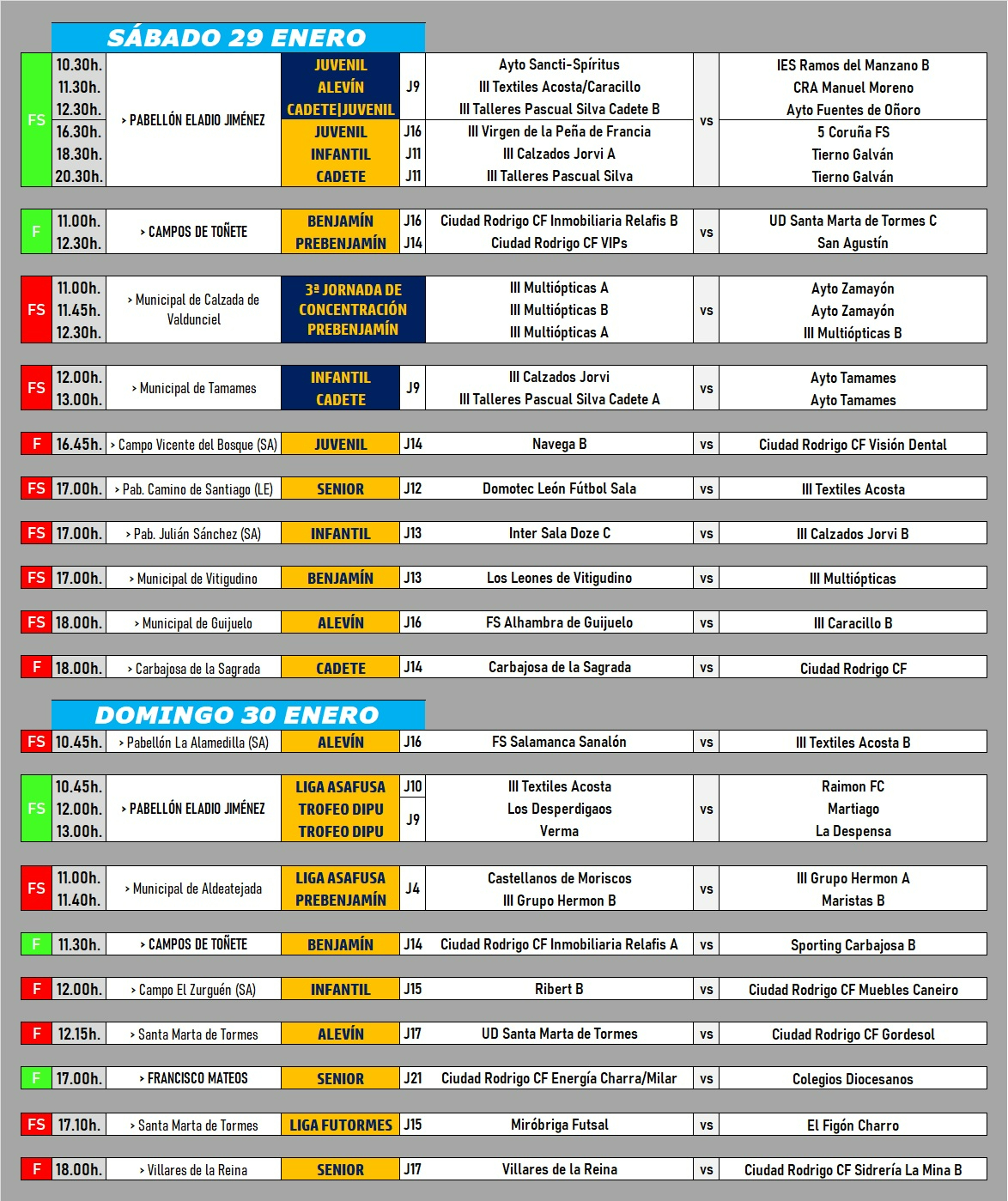 /AD [29|30 ENE] El Ciudad Rodrigo afronta un duelo trascendental ante el Colegios Diocesanos