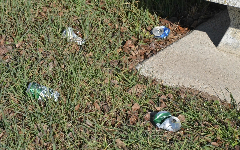 1Foto: La amplia y original colección de basura en el acceso peatonal a los Campos de Toñete