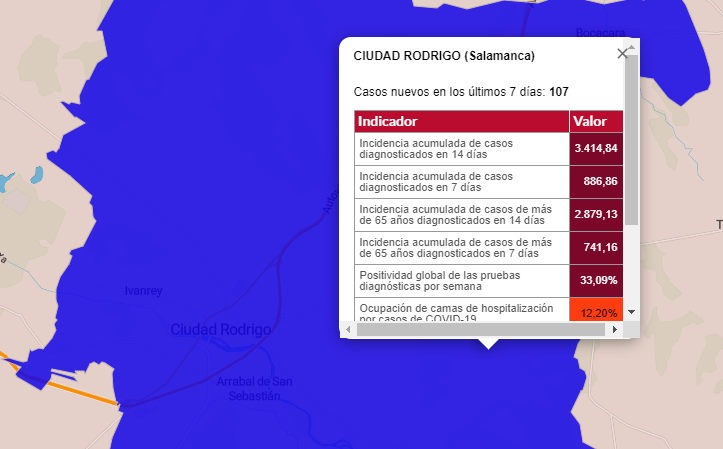 Ciudad Rodrigo ha registrado en la última semana un 1/3 de los positivos de la semana anterior