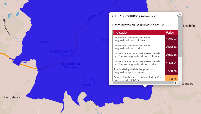 Ciudad Rodrigo ha registrado más de 500 positivos en las últimas dos semanas