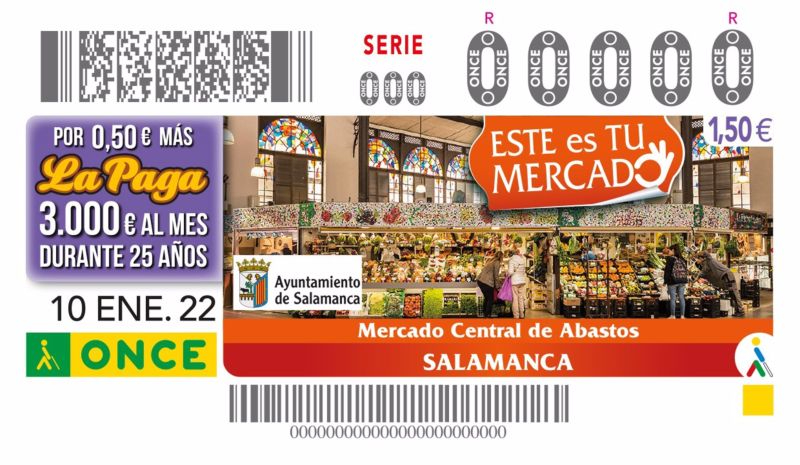 El Mercado Central de Abastos de Salamanca protagoniza el cupón de la ONCE de mañana