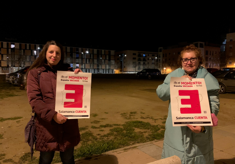 España Vaciada Salamanca inicia su campaña en el solar en el que se prometió construir el centro de salud del Zurguén