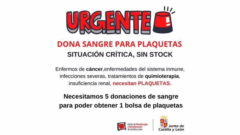 Llamamiento urgente para donar sangre por la falta de stock 