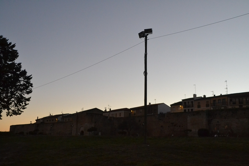 Instalados varios focos en la parte alta de los pinos