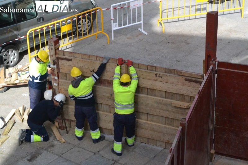 Comienza en la Plaza Mayor el montaje del ‘rectángulo mágico’