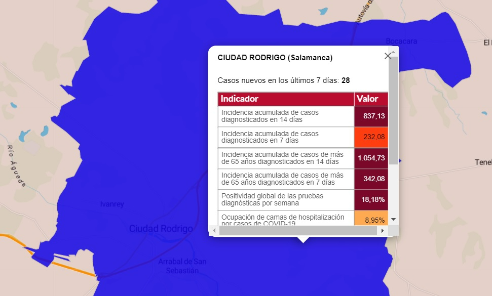 Día de bajada de los datos de incidencia acumulada quincenal