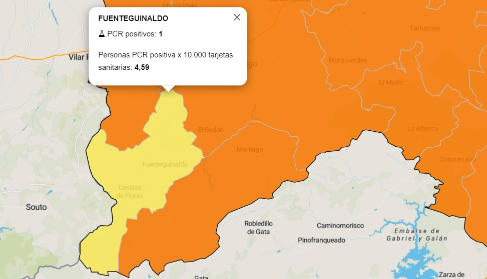 La Zona de Fuenteguinaldo, primera que sale del naranja tras dos meses