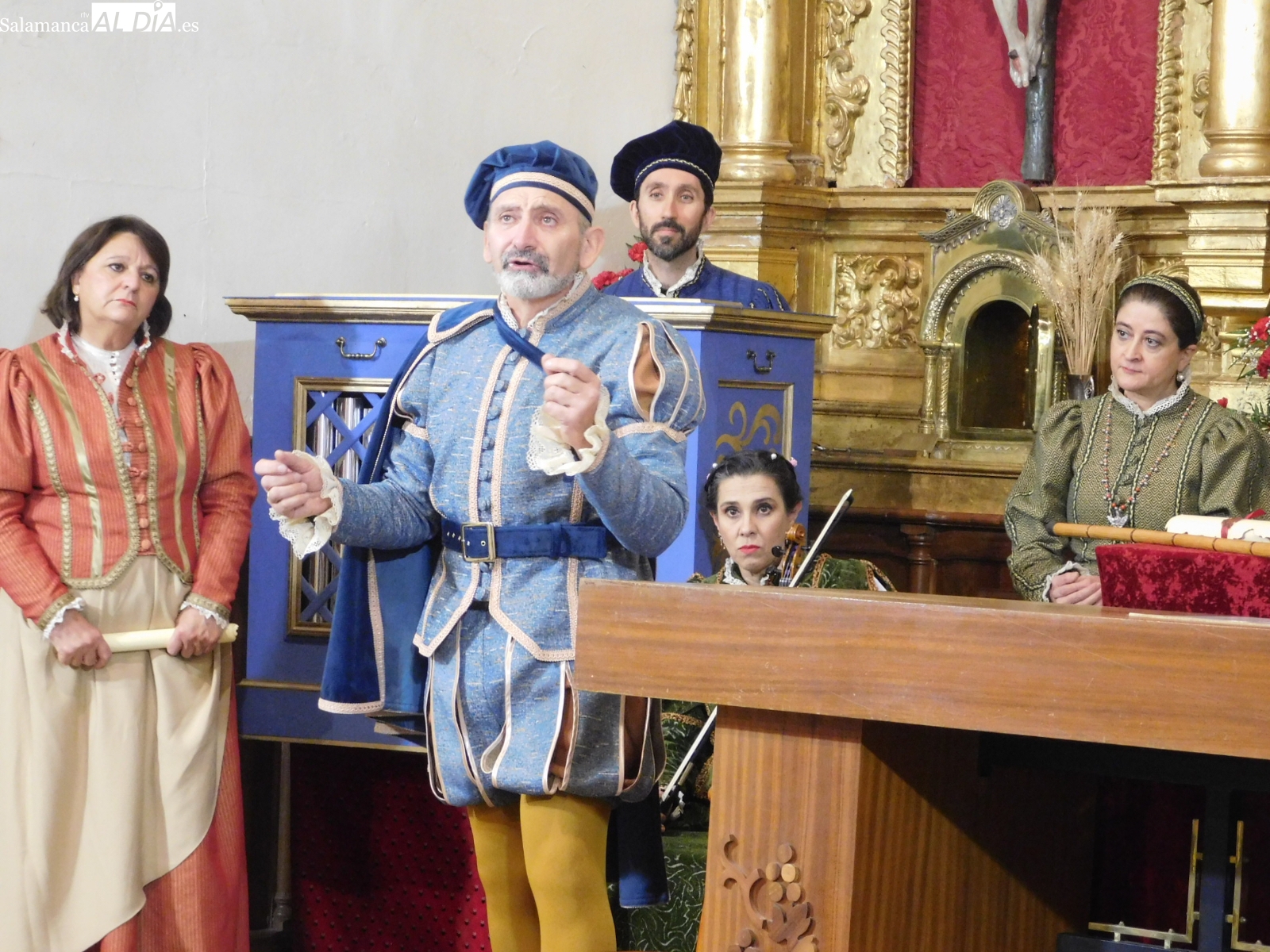 Escena de la obra Buscando a Nebrija representada en Garcihernández