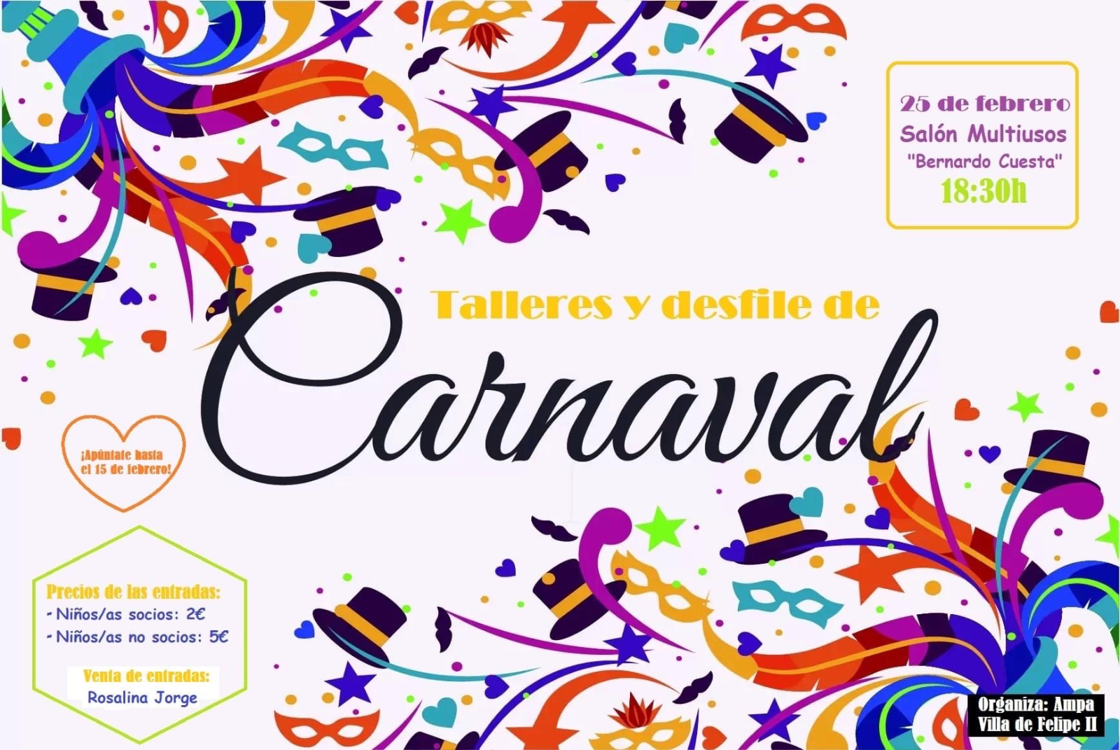La AMPA Villa de Felipe II de Villoruela organiza una original tarde de talleres y desfile de carnaval