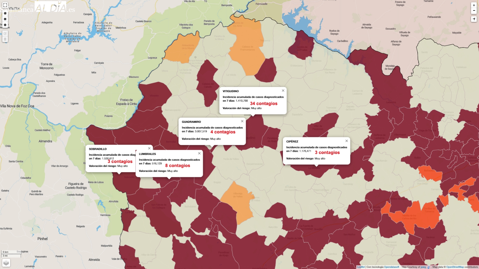 Vitigudino penaliza la bajada de contagios en el resto de los municipios de Las Arribes
