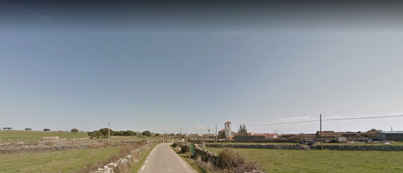 Corte de la carretera DSA-216 entre Pizarral y el cruce con la DSA-206