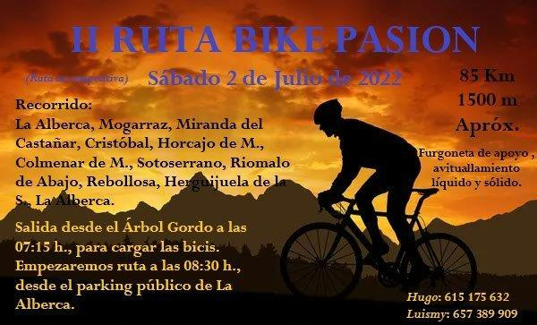 Programada para el mes de julio la 2ª ruta Bike Pasión, con salida y llegada en La Alberca