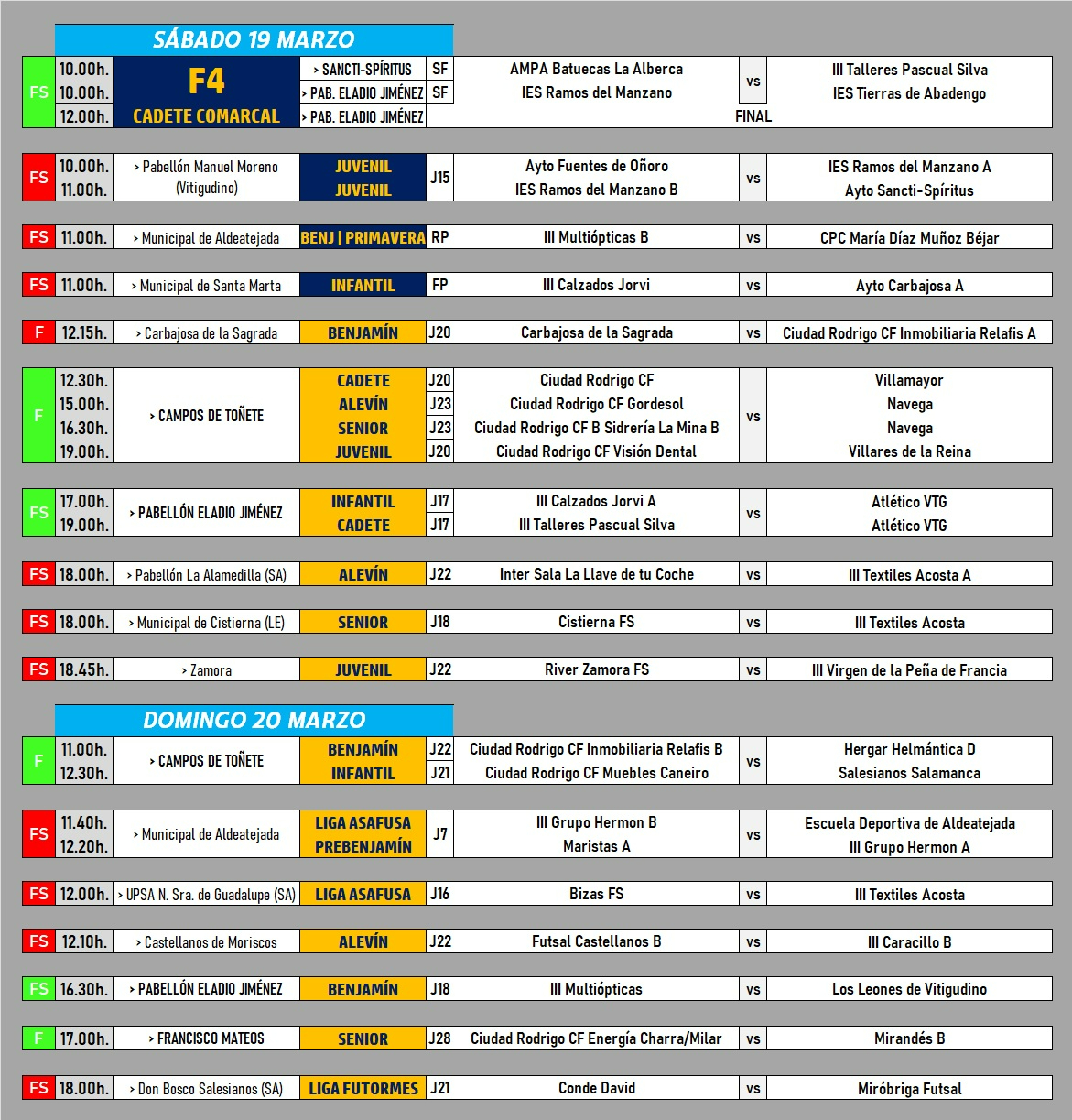 /AD [19|20 MAR] Los Juegos Escolares de Fútbol Sala entran en su fase decisiva