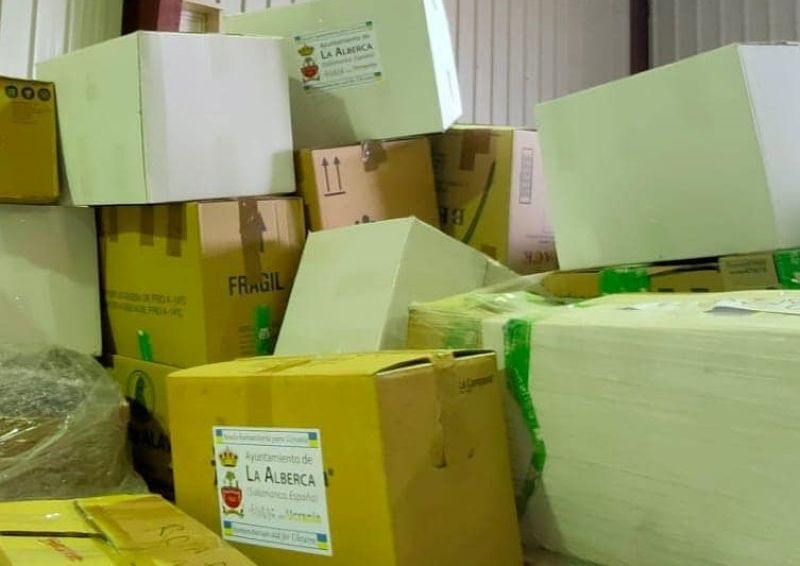 La Alberca envía 3 toneladas de material de ayuda a Ucrania