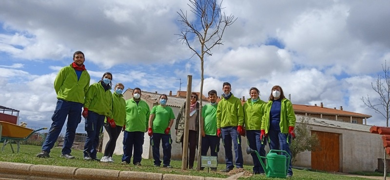 Plantación de árboles y visita al invernadero del taller de empleo Jardines de Doñinos