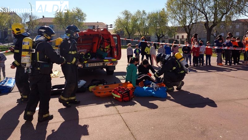 Simulacro del parque de bomberos de Lumbrales