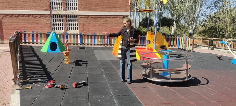 Obras de remodelación en este parque infantil de Santa Marta 