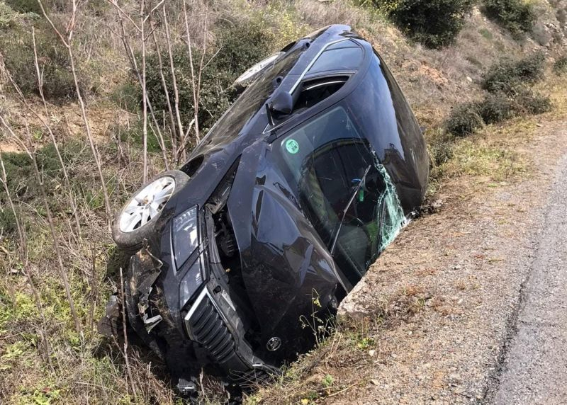 Una salida de vía provoca tres heridos cerca de Guijuelo