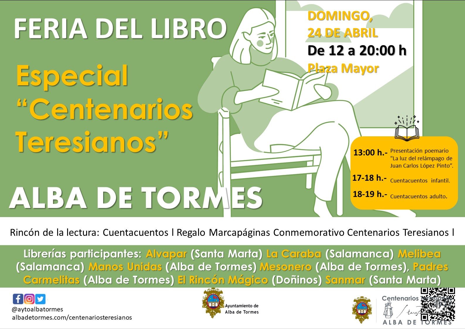 Cuentacuentos infantil y adultos y homenaje a Santa Teresa de Jesús para la Feria del Libro de Alba de Tormes