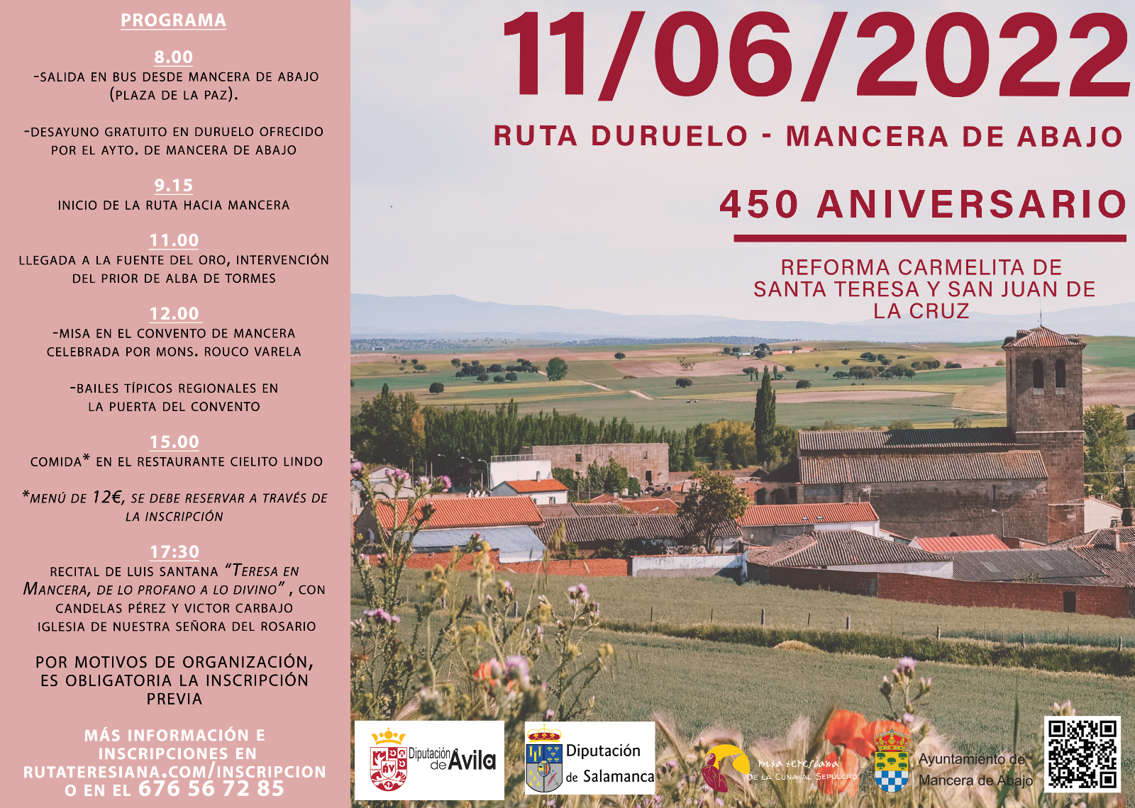 Una peregrinación para celebrar el 450 aniversario de la reforma carmelita de Santa Teresa y San Juan de la Cruz