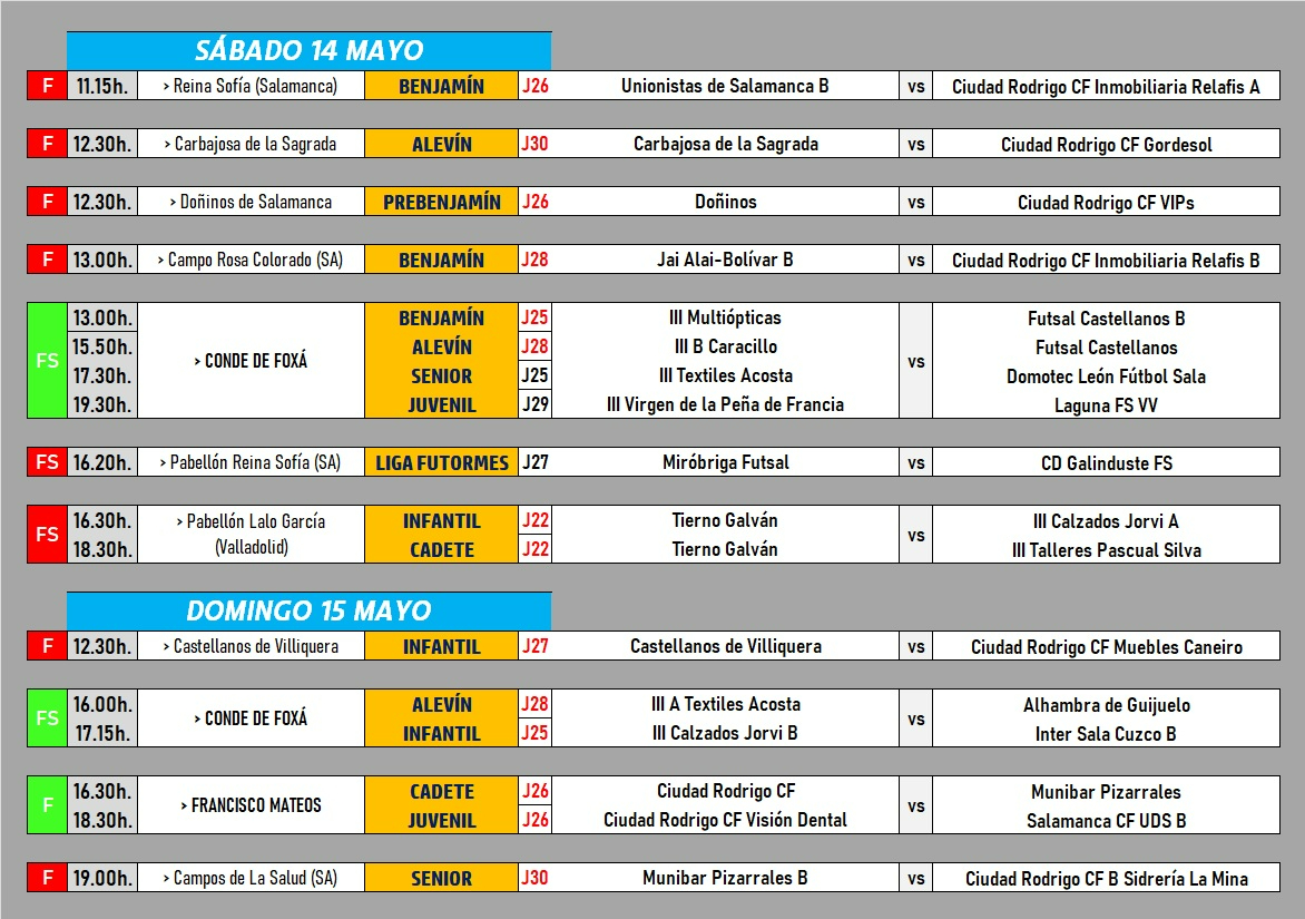 /AD [14|15 MAY] Catorce equipos mirobrigenses clausuran sus temporadas este fin de semana