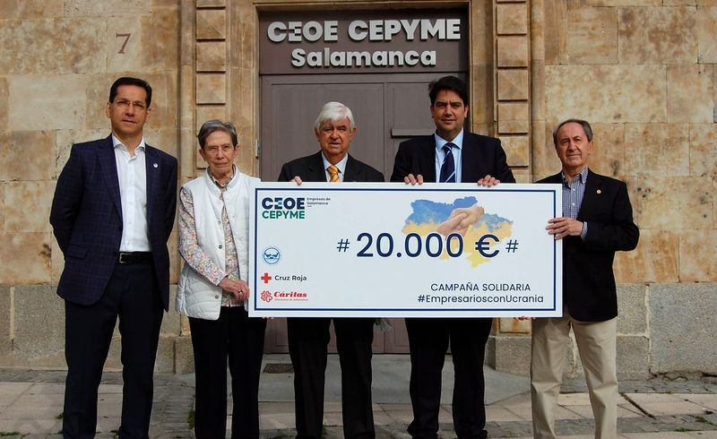 Empresarios salmantinos donan 20.000 euros para ayudar a refugiados de Ucrania