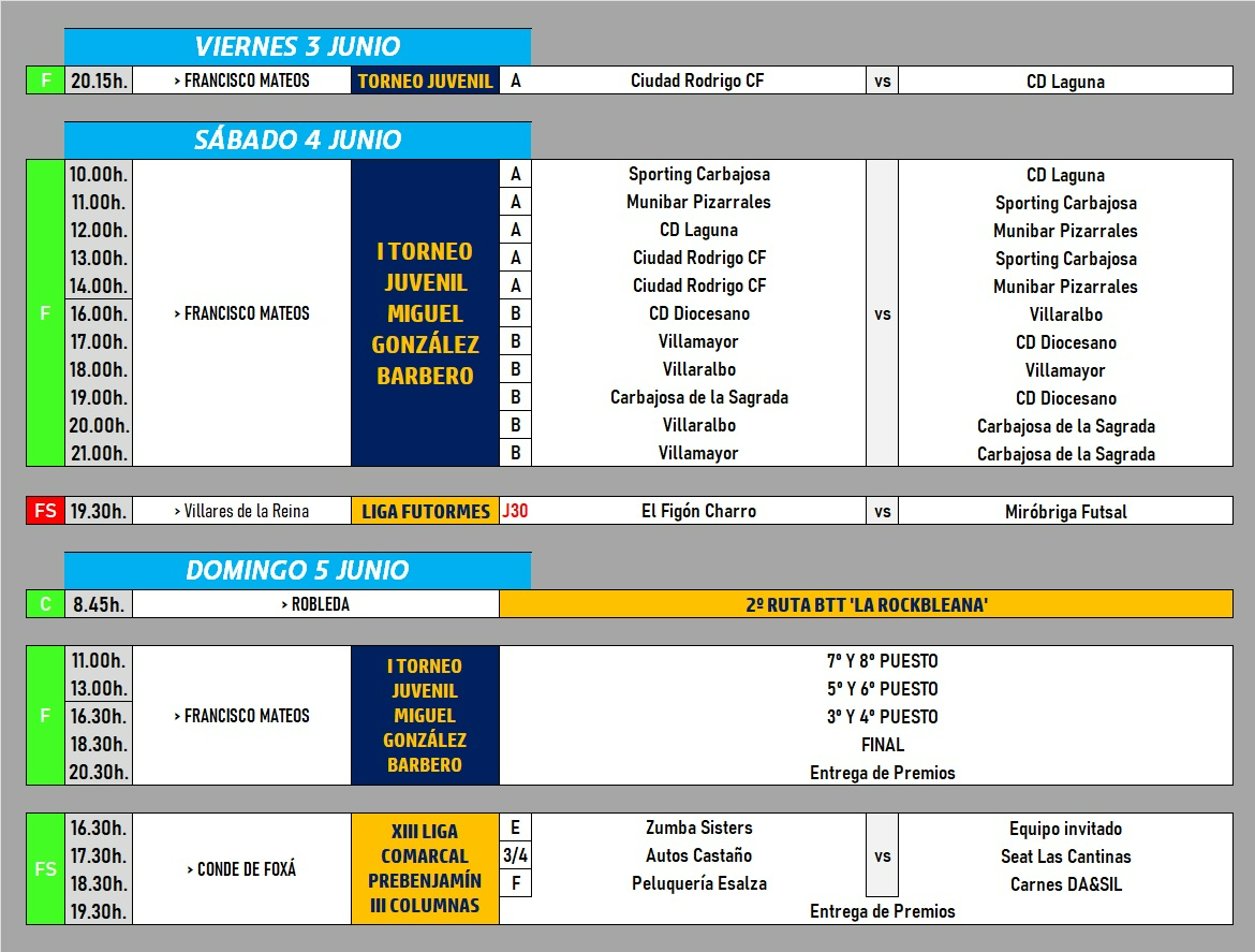/AD [3-5 JUN] El I Torneo Miguel González Barbero guía el fin de semana deportivo
