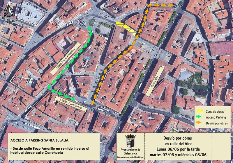 Cambios de circulación en la calle Pozo Amarillo y la plaza de Santa Eulalia