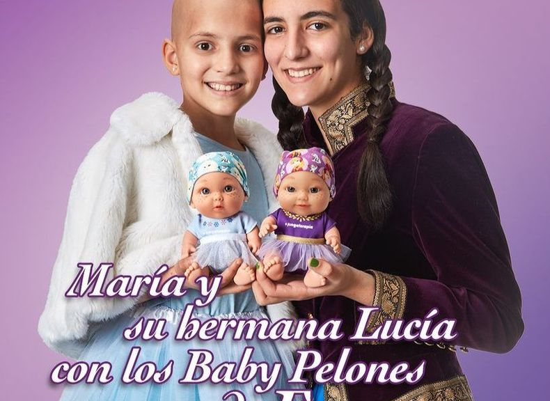 María, la Princesa Guerrera Futbolera, y su hermana Lucía, protagonistas de la nueva campaña de los Baby Pelones de Juegaterapia
