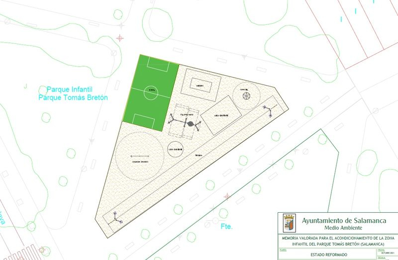 El  parque salmantino que se ampliará con tirolina, carrusel y balancín giratorios