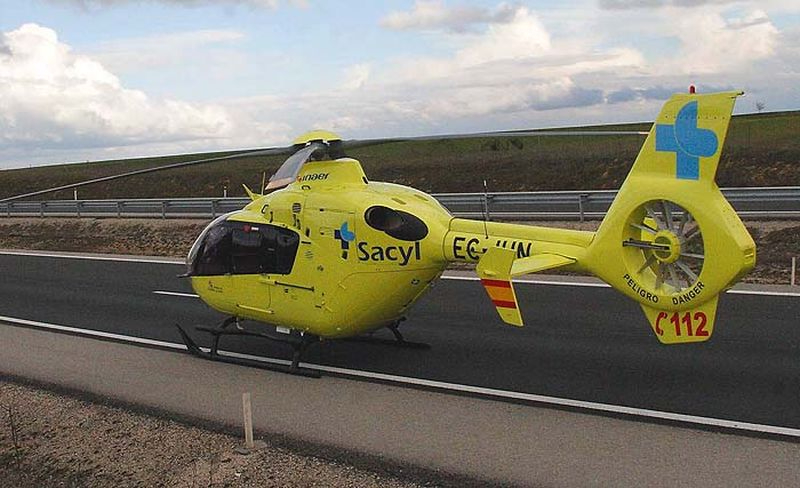 Trasladado al Hospital de Salamanca uno de los heridos en el accidente en Palacios del Pan 