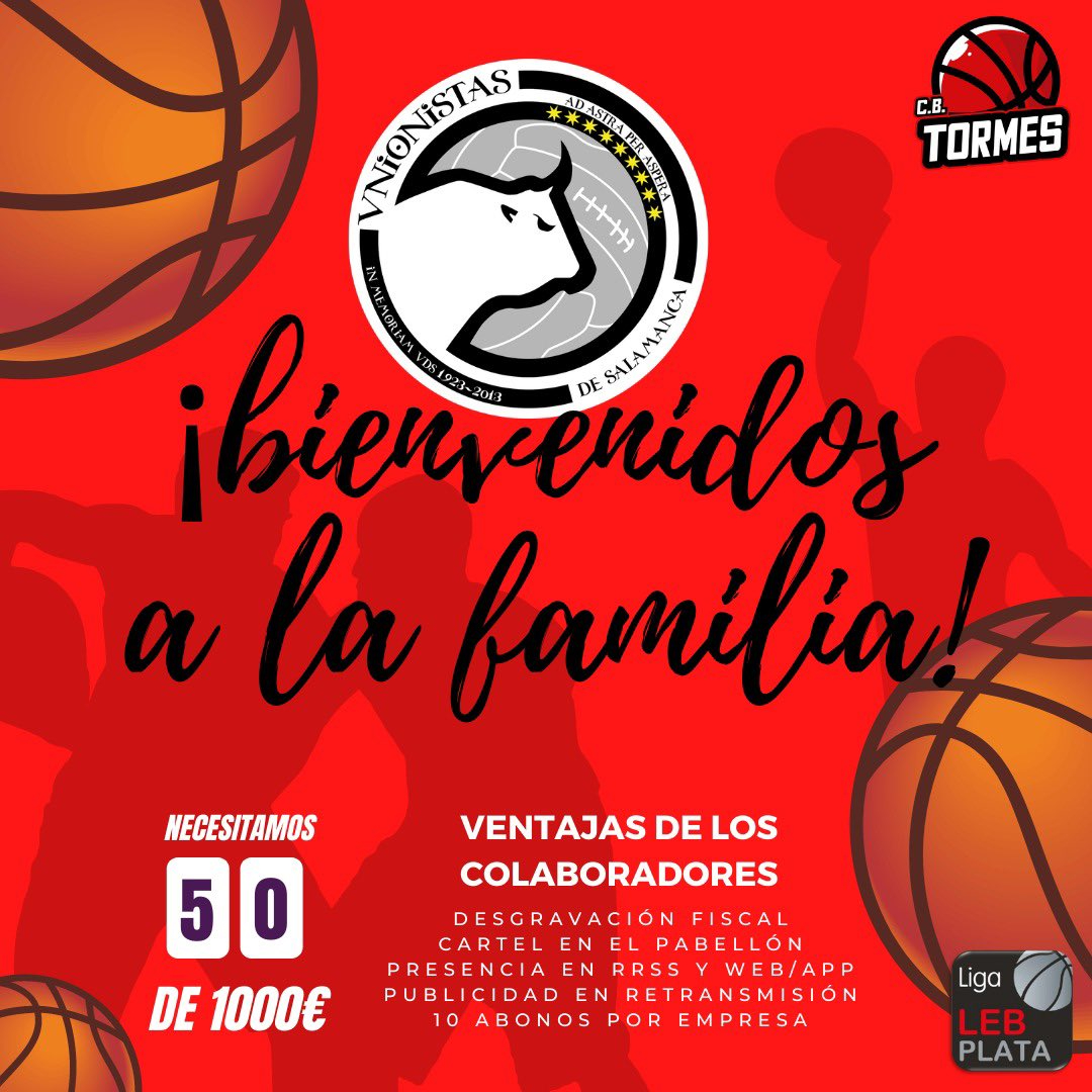 Unionistas colabora con el CB Tormes y dona 1.000 euros para su proyecto en LEB Plata 