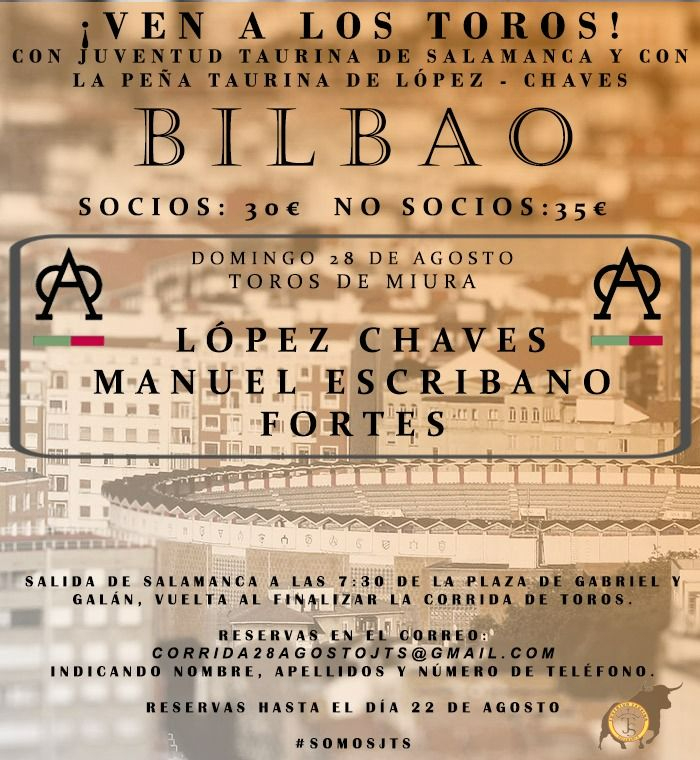 Juventud Taurina de Salamanca organiza dos viajes a la Feria de Bilbao