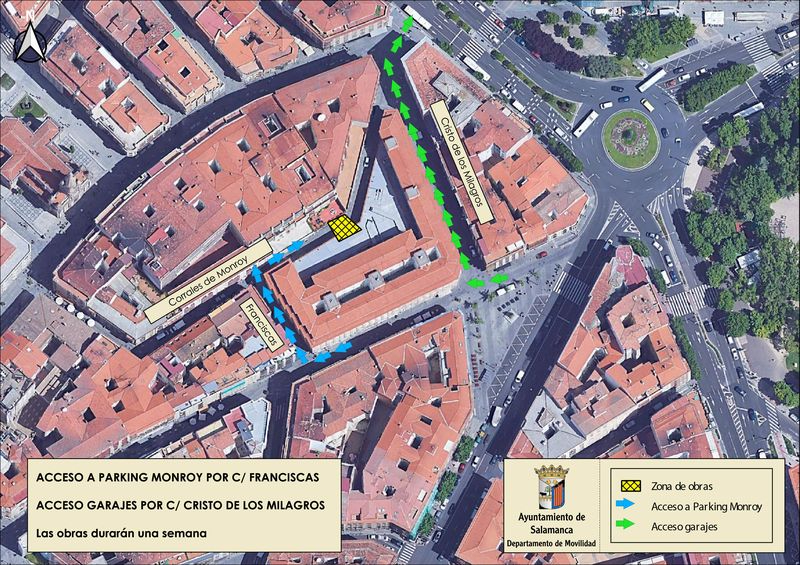 Cambios en el tráfico de la plaza del Mercado y las calles Rosario y Corrales de Monroy