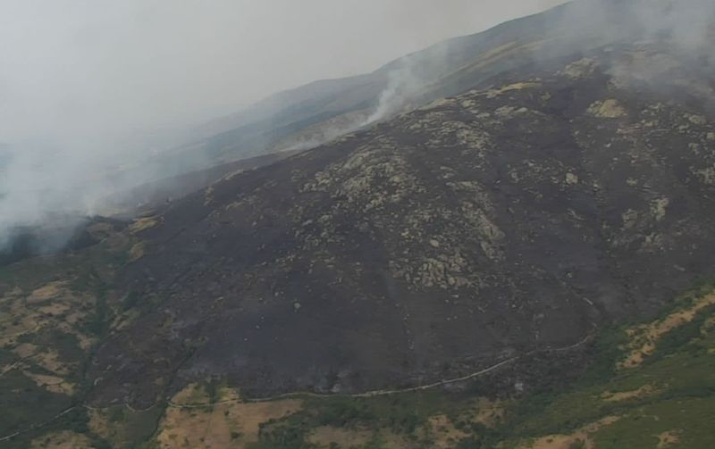 El fuego ya ha calcinado 500 hectáreas en Candelario 
