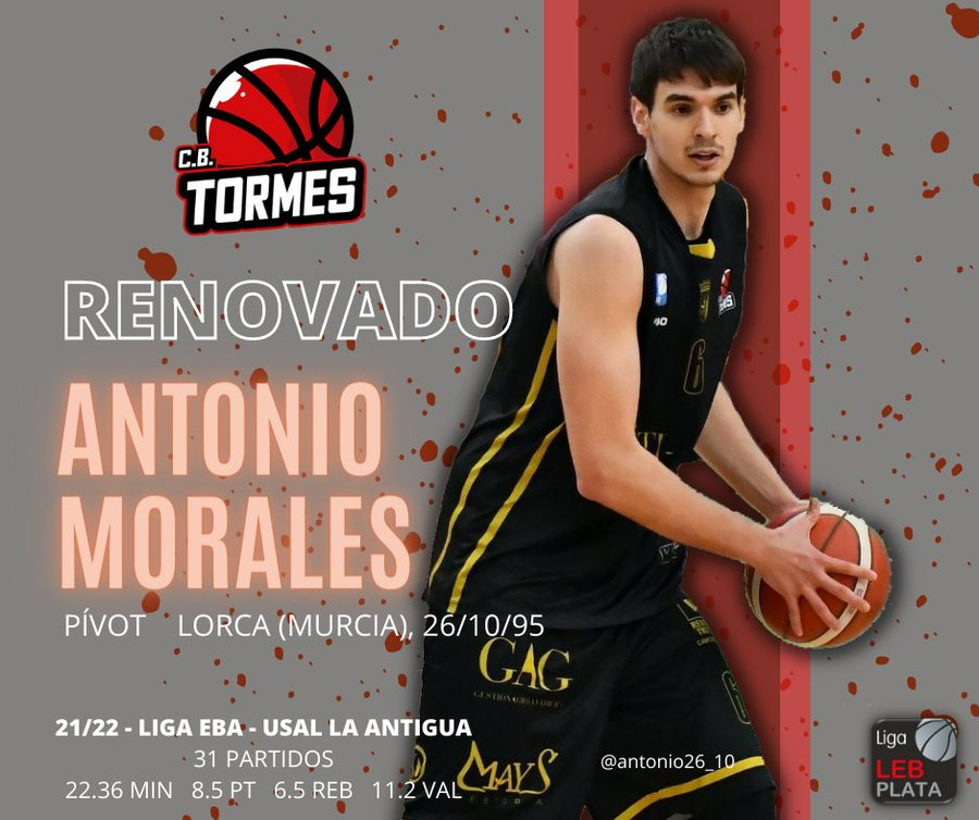 Antonio Morales, tercera pieza del CB Tormes para LEB Plata