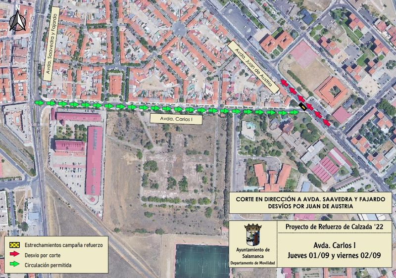 Cortes de tráfico y desvíos este jueves en los barrios de Prosperidad y La Vega 