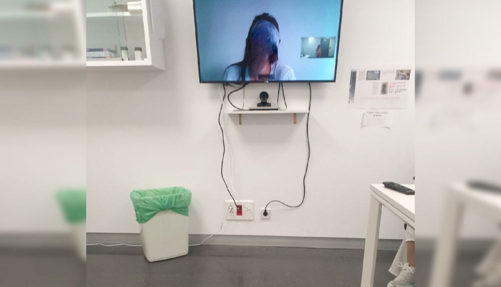 Una doctora a través de la webcam