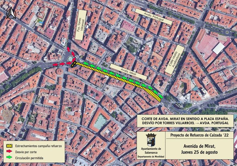 Aviso para conductores: cortes de tráfico y desvíos para este jueves en una importante avenida de Salamanca