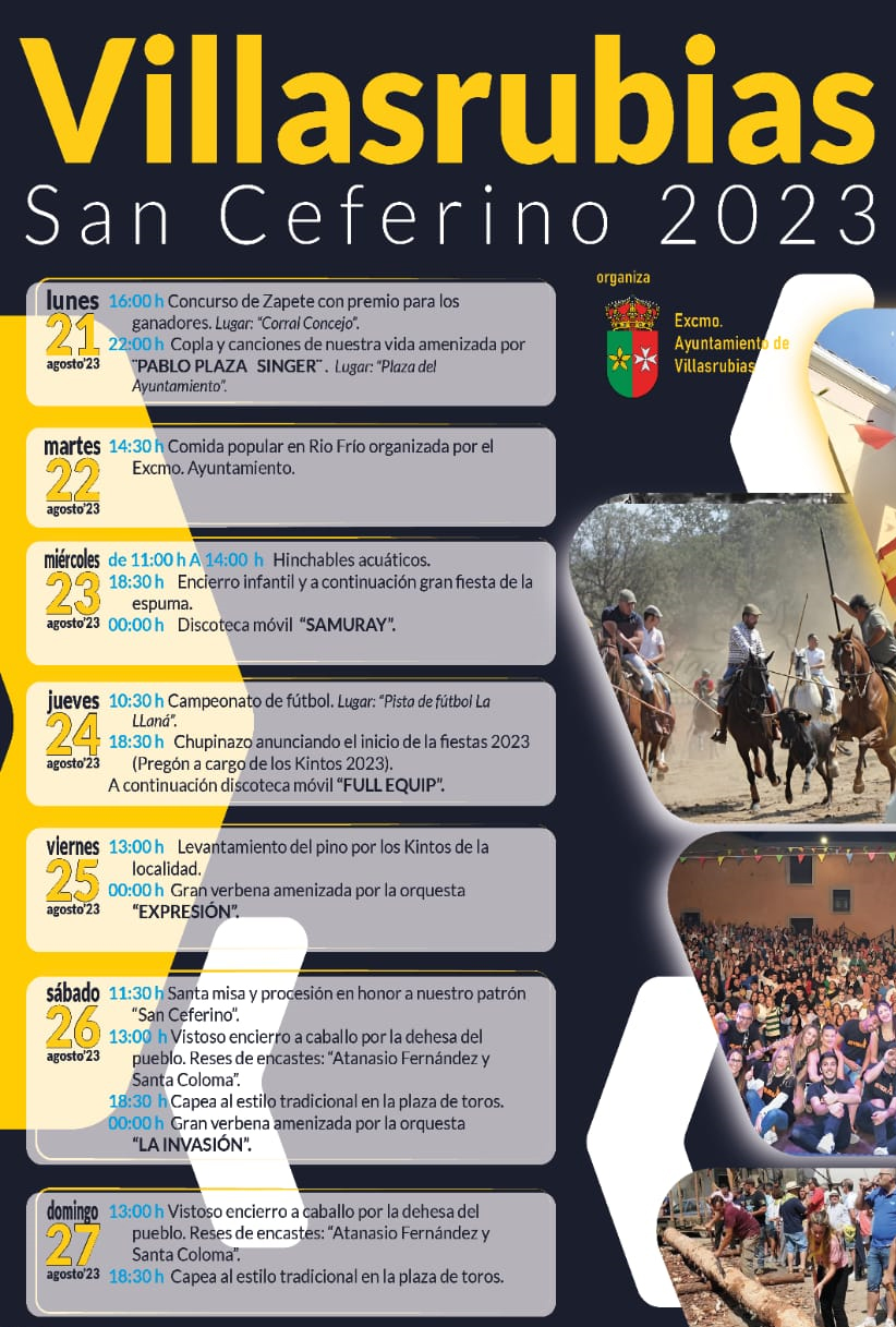 programa fiestas SAn Ceferino 23 Villasrrubias